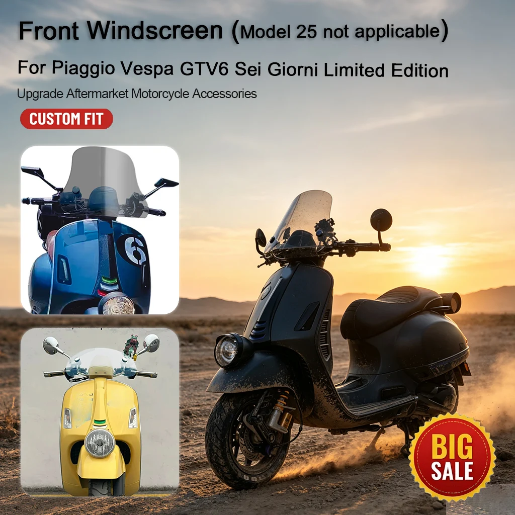Modified Imported Chest Protector Windscreen Front Windshield Accessories For Piaggio Vespa GTV6 Sei Giorni Limited Scooter