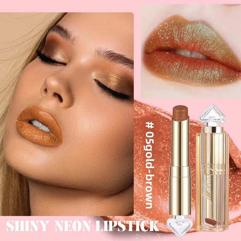 5-Farben-Glitzer, farbwechselndes Lippenstift-Set, langlebig, Antihaft-Becher, feuchtigkeitsspendend, Reparatur, einfach zu färben, erhellt die Haut für den Alltag