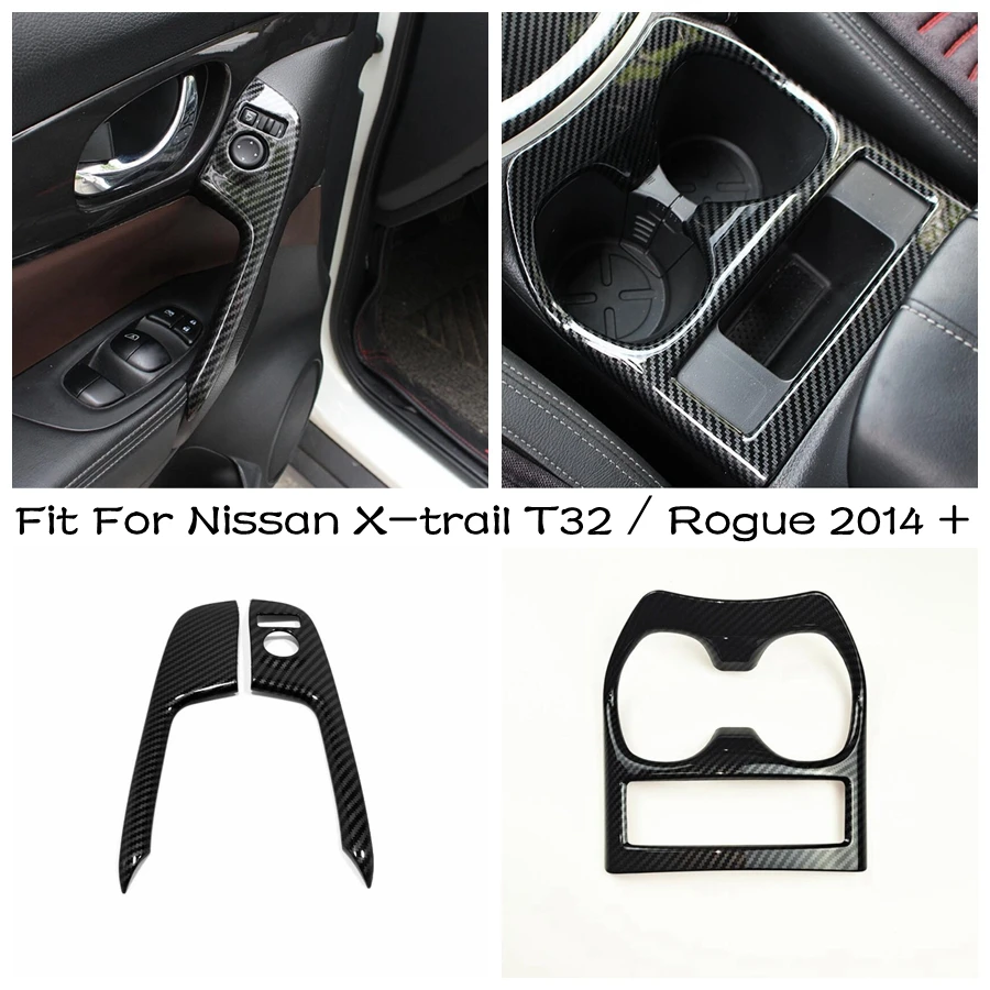 

Car Front Door Handle Handrail Panel Cover Trim Strip Garnish Water Cup Holder Frame For Nissan X-trail T32 / Rogue 2014 - 2020