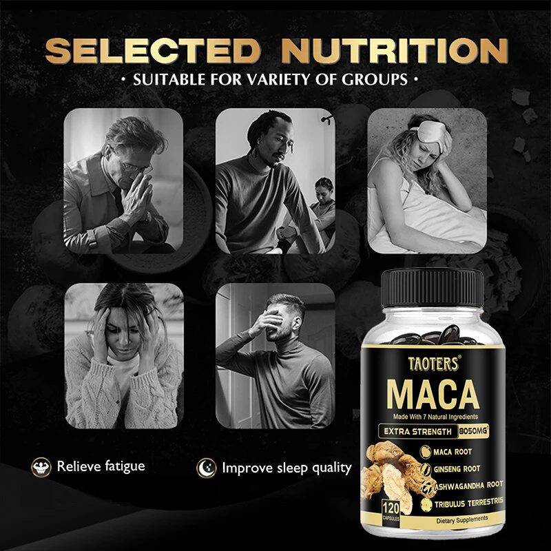 Maca-wortel voor mannen - Natuurlijk energie-supplement ter ondersteuning van atletische prestaties, spierherstel en gevechtsvermoeidheid, 120 capsules