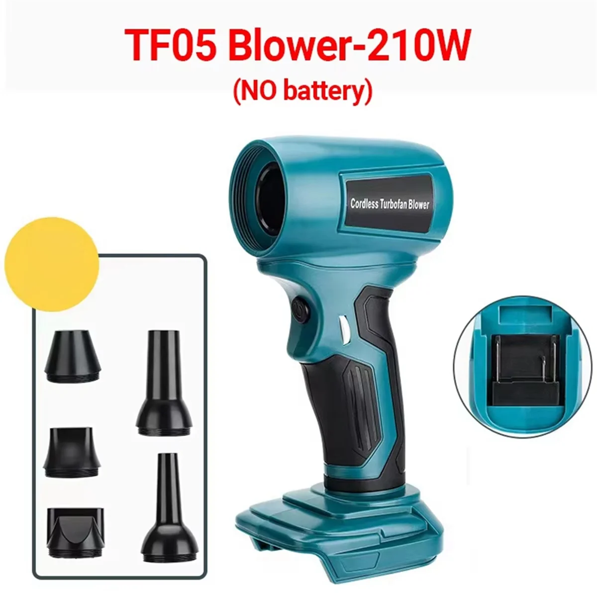 

Mini Jet Blower Portable Violent Turbo Fan for 18V Li-Ion Battery Wireless Handheld Fan