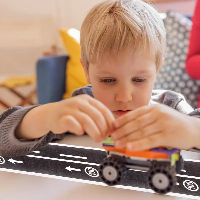 Cinta Negra para pista de carretera, juguetes para niños, pistas de coche para niños, fiesta de cumpleaños, decoración de fiesta de carreras, aprendizaje preescolar