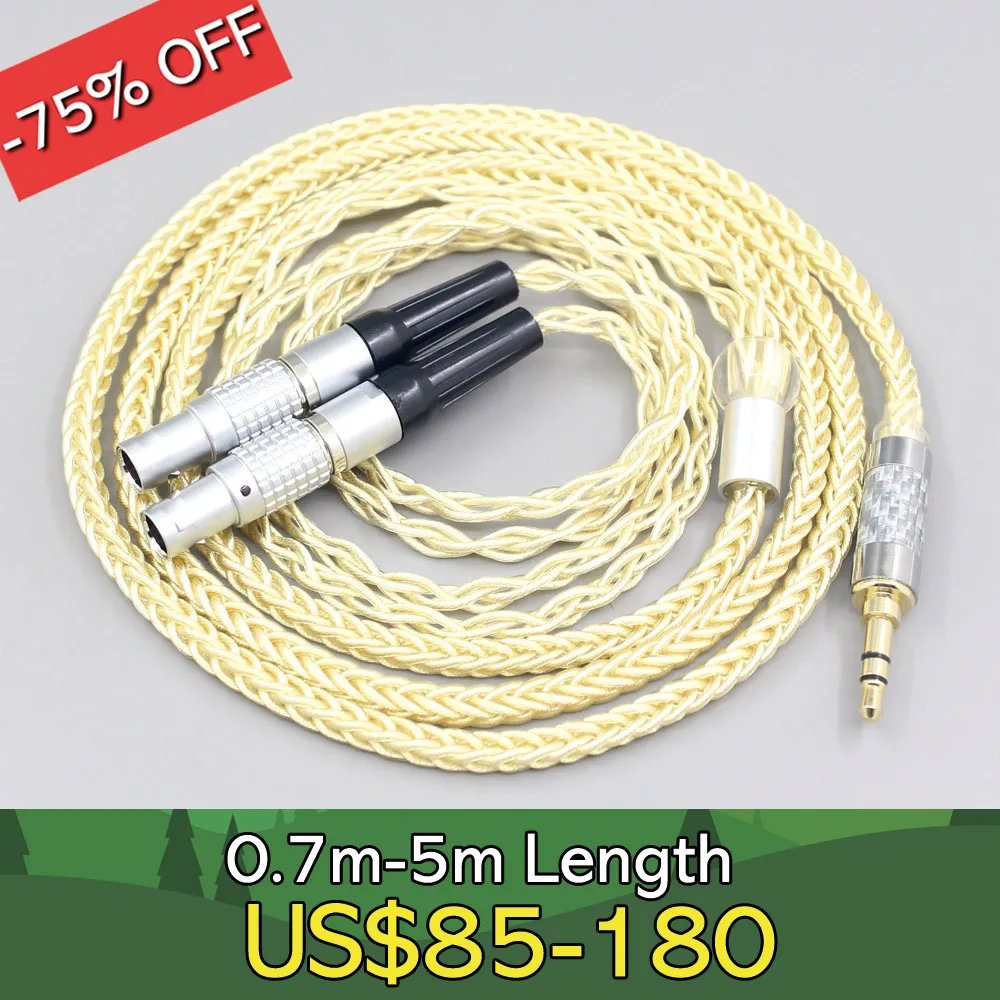 

8 Core Gold Plated + Palladium Silver OCC Alloy Cable For Focal Utopia Fidelity Circumaural Headphone earphone LN007623