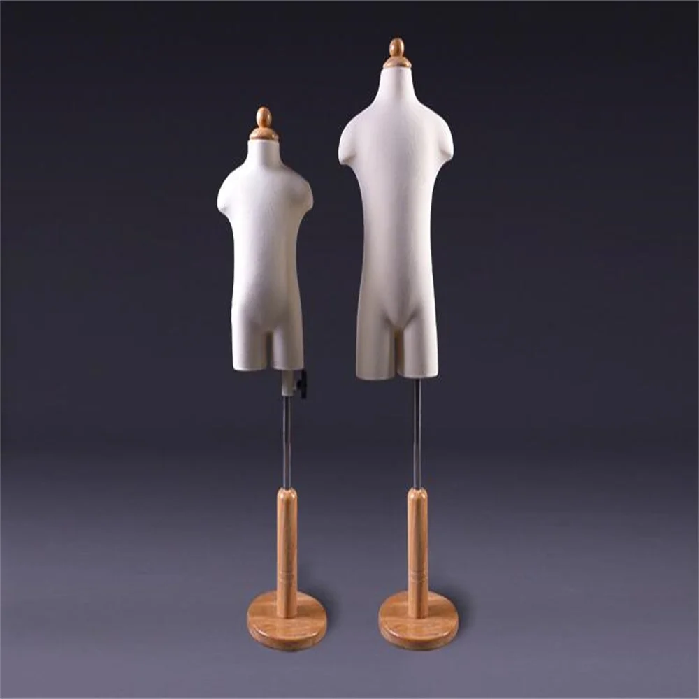 1PC Fabric Cover Cloth Art Mannequin for Child, Wood Base Display Stand, Adjustable Dummy Manikin Photos Dress, D340