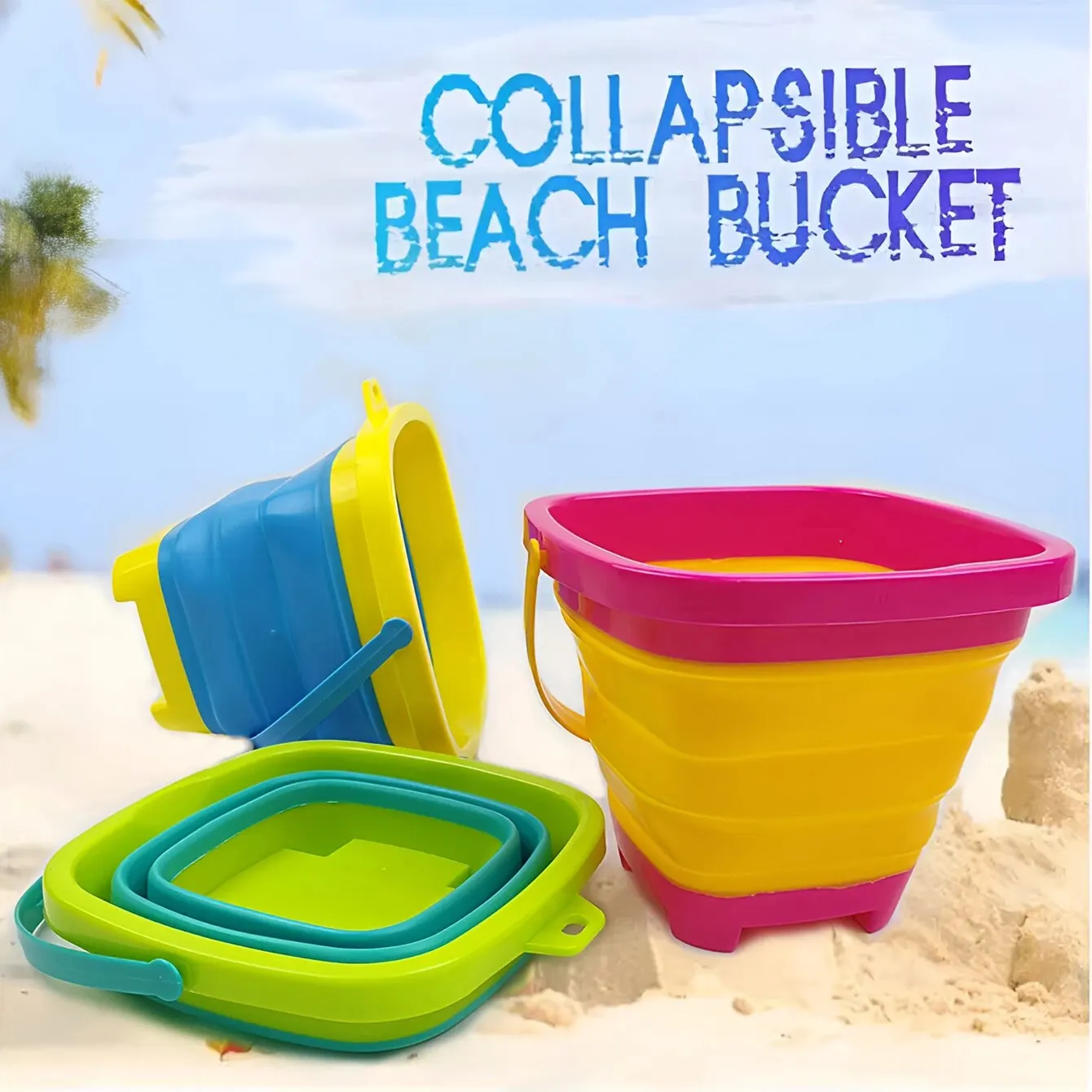 Children's Collapsible Bucket Dredging Sand Multi-functional Portable Beach Water Toy