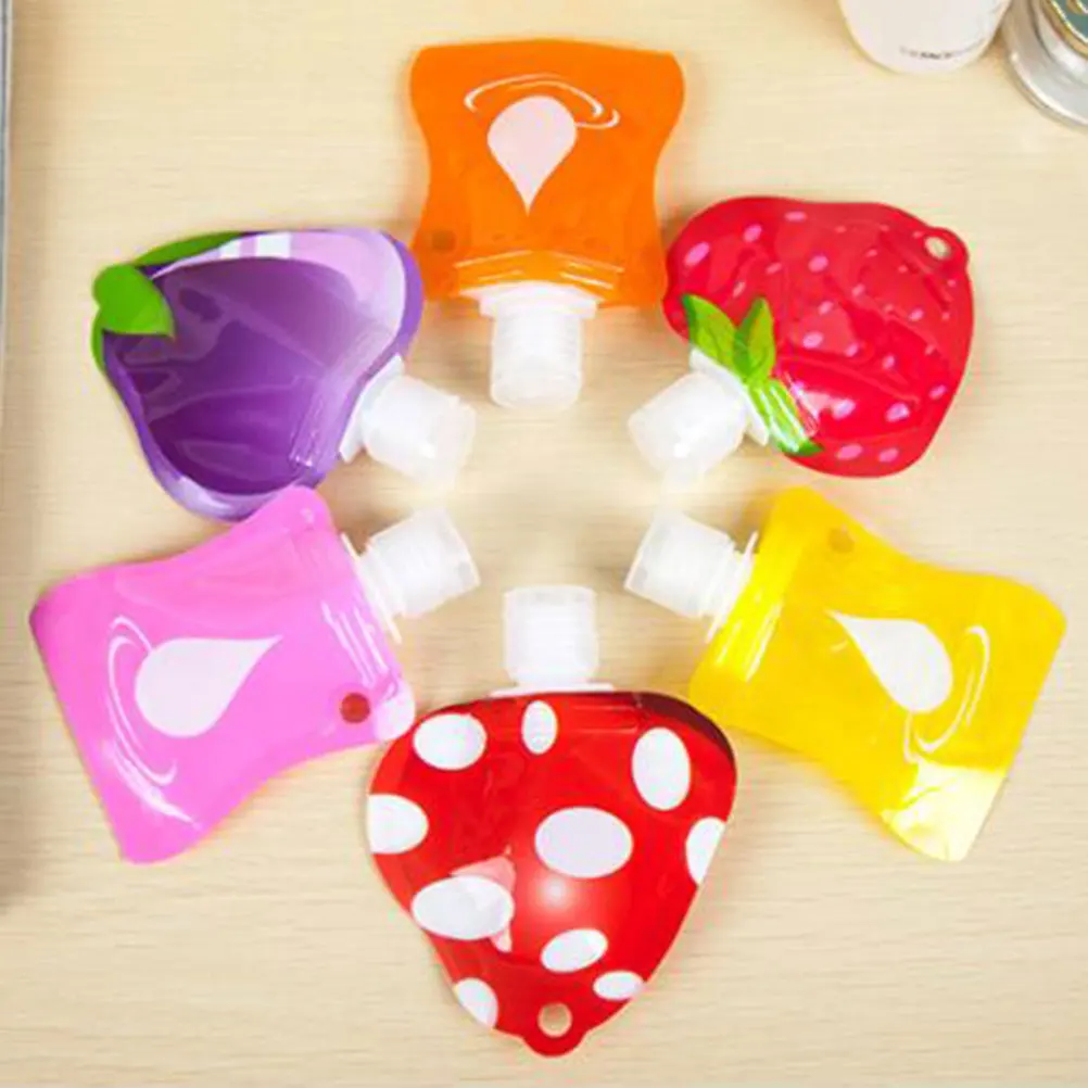 

6pcs Fruit-shaped Travel Bottles Shampoo Toiletries Containers Lotion Refillable Portable Eco-friendly Reusable Safe