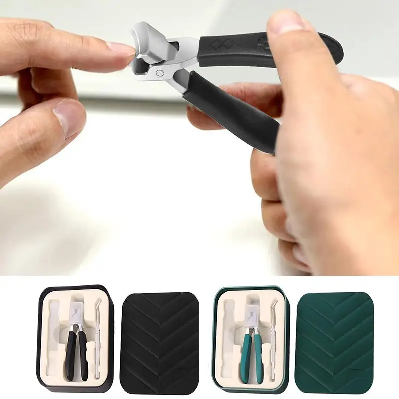 Nail Cutter Anti-Splash Ingrown Nail Trimming Tool with File and Spoon Heavy Duty Wide Jaw Opening Beveled Manicure Tool