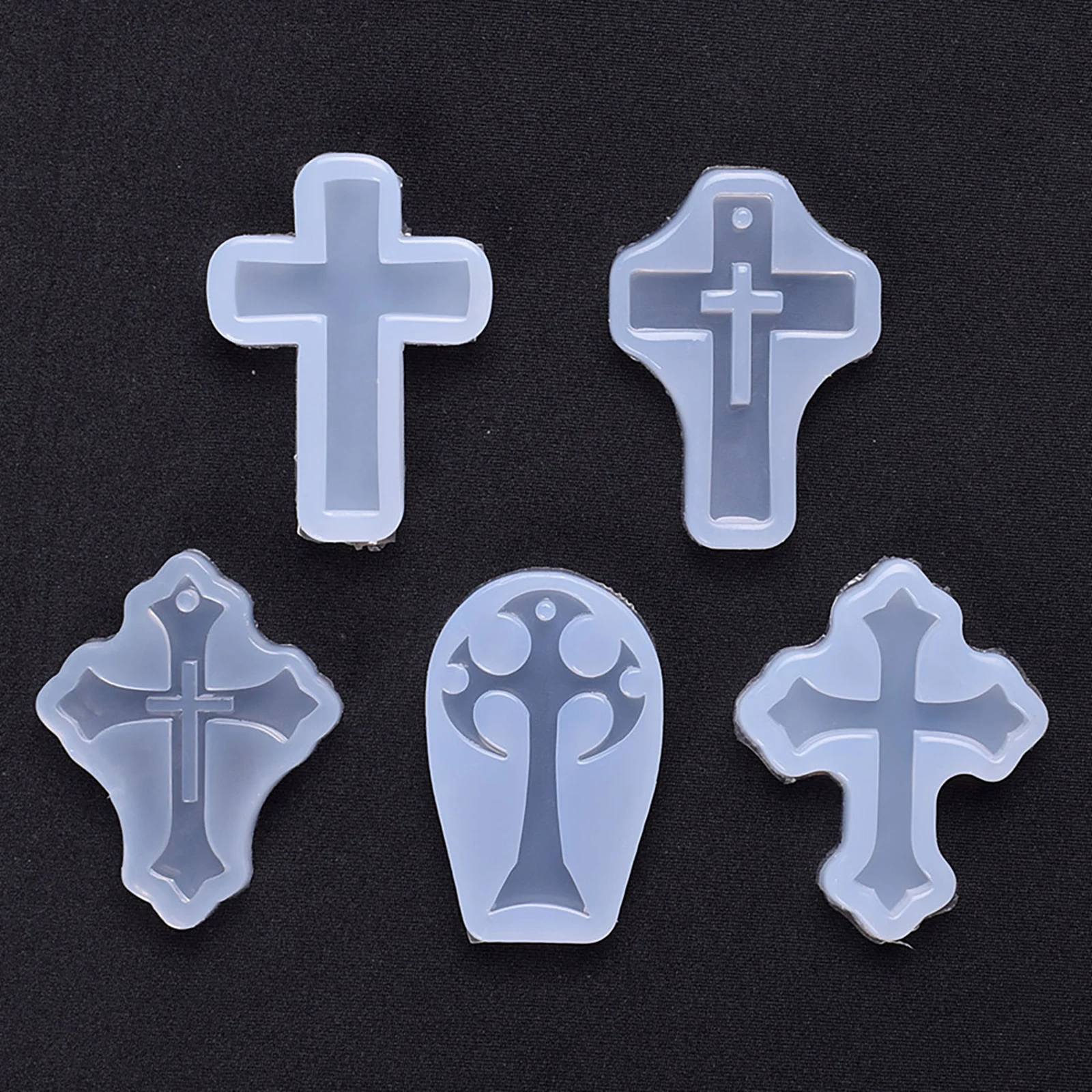 5Pcs Cross Pendants Silicone Mold Necklace Casting Mould for DIY UV Epoxy Resin Molds Crafts Jewelry Making Accessories Tools