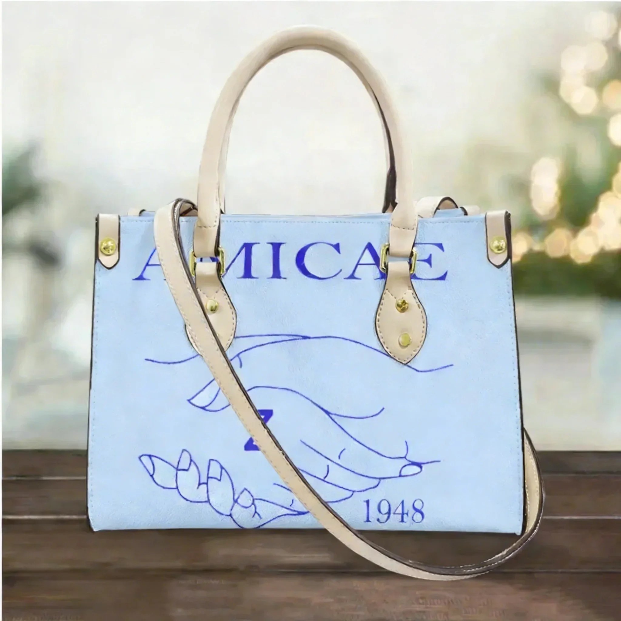 Zeta Amicae Luxury Designer PU Leather Tote Bags Top Handle Casual Messenger Bags Social Party Gift Fashion Shoulder HandBags