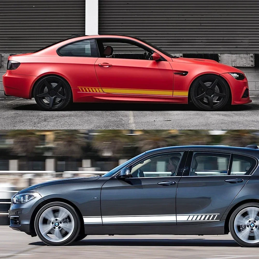 ل BMW 1 سلسلة E82 E87 E88 F20 F21 F70 E81 2 قطعة سيارة الجانب الجسم ملصق سباق المشارب التصميم شارات الفينيل Exteior اكسسوارات #3