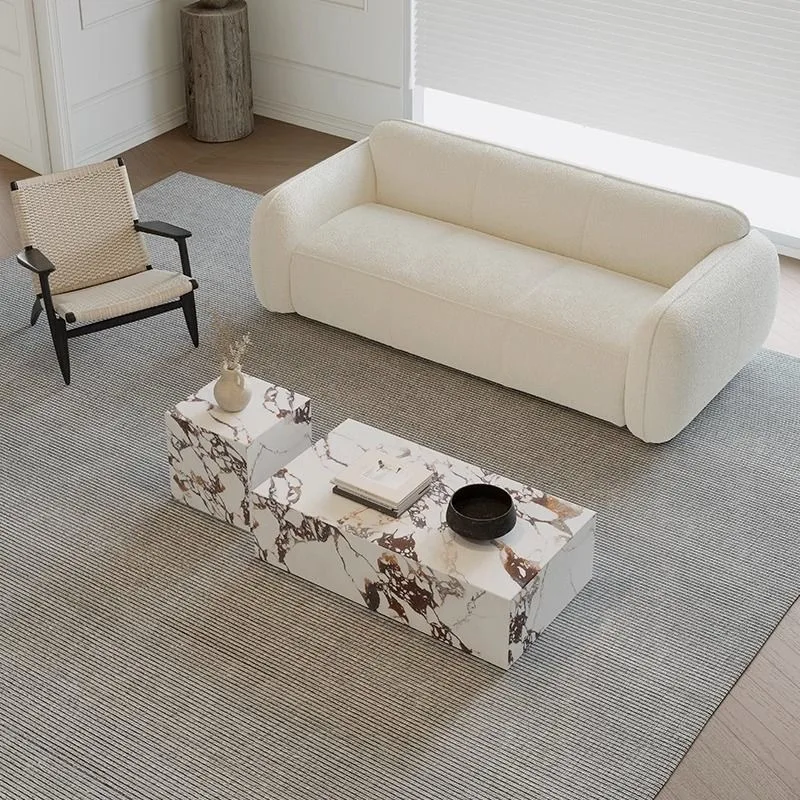 Light luxury ins Internet celebrity coffee table rock slab Modern simple living room Home small