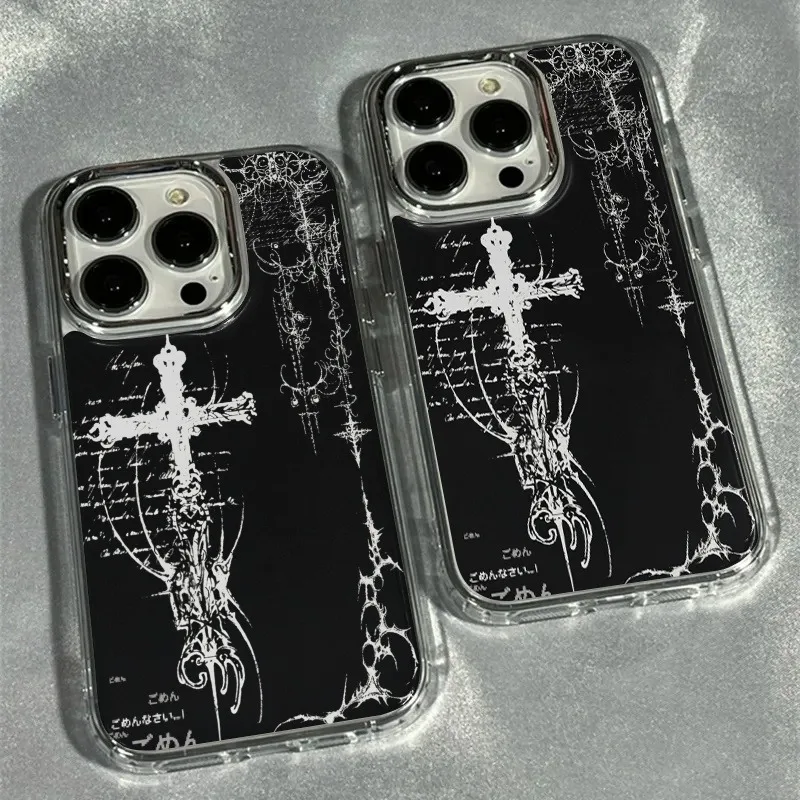 Etui na telefon z motywem mrocznej sztuki, krzyż, miękki futerał na iPhone 17 16 Pro Max 15 14 13 12 11 XS X…