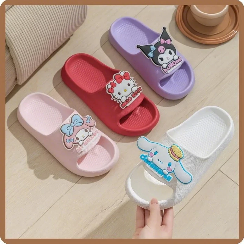 Sanrio Kuromi My Melody Hello Kitty Family Slippers, Cute Indoor Home Slides for All, Cozy Character House Shoes