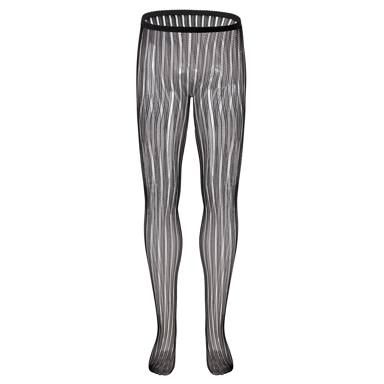 CLEVER-MENMODE Black Fishnet Body Stockings Tights Men Sexy Pantyhose Elastic Mesh Hosiery Club Party Night Wear See Through