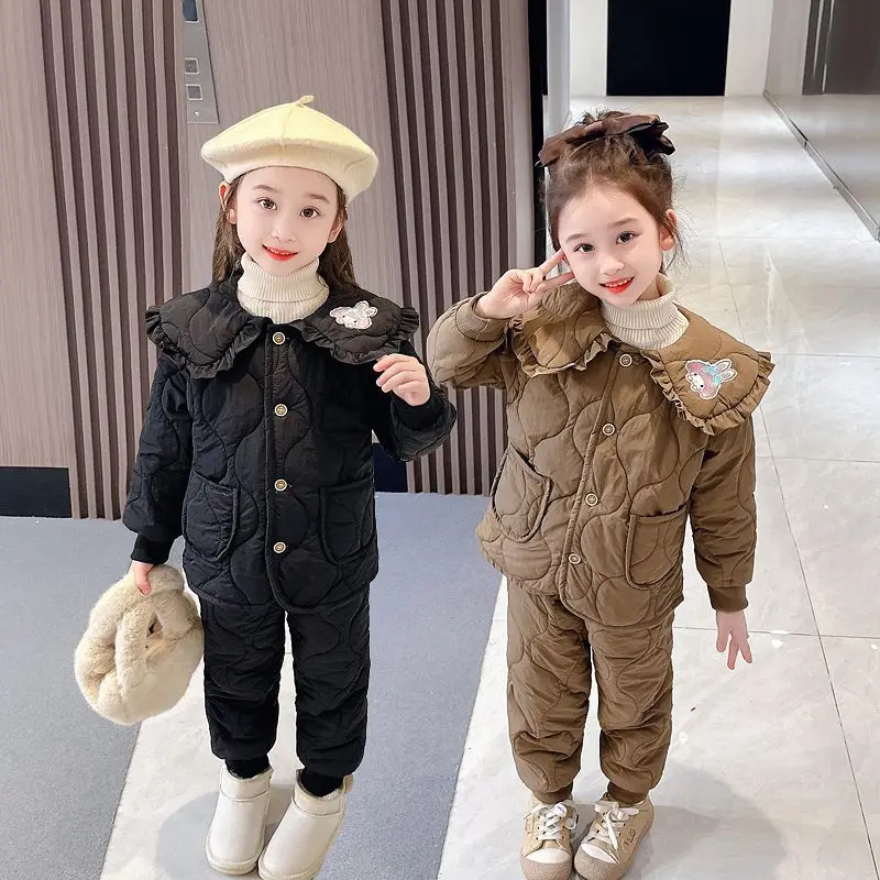 

Sanrios Children My Melody Cotton Clothes Suit Anime Winter Thicken Quilted Coat Kids Girl Cartoon Leisure Versatile Kawaii Hot