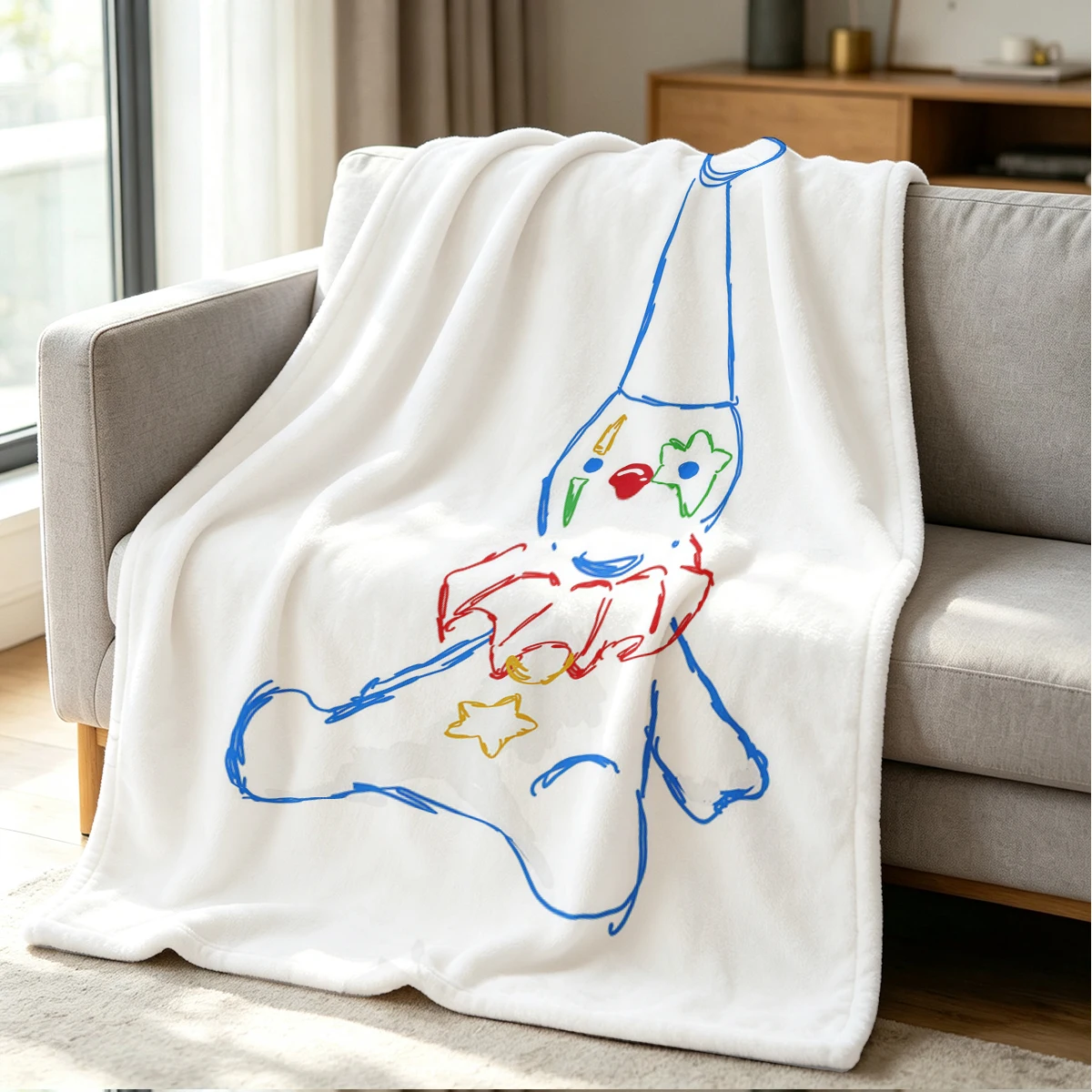 Jolly Clown Blanket Soft Cozy Throw for Sofa Bed Festive Holiday Decor Gift for Kids and Adults,Lightweight and Warm