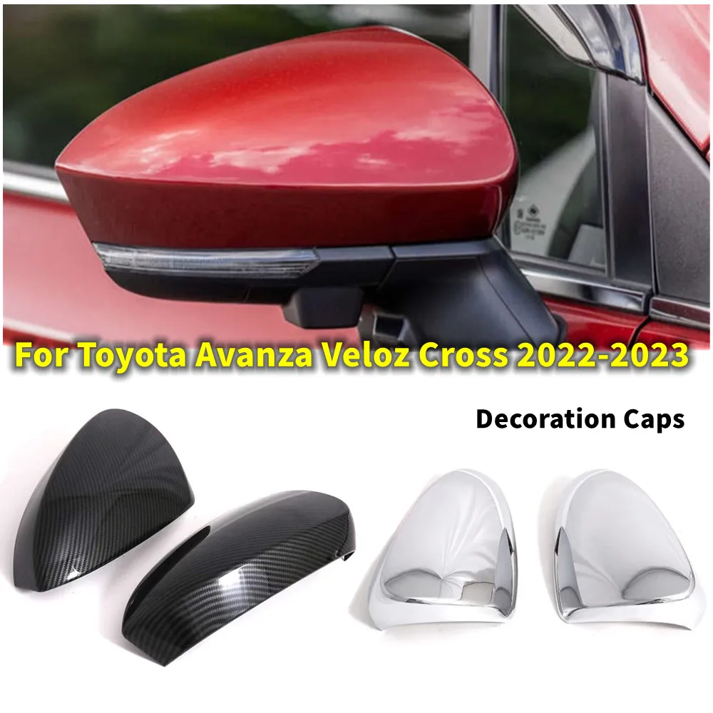 

For Toyota Avanza Premio Veloz Cross 2022-2024 ABS Car Rearview Side Mirror Cover Wing Cap Exterior Doror Trim Adhesive Sticker