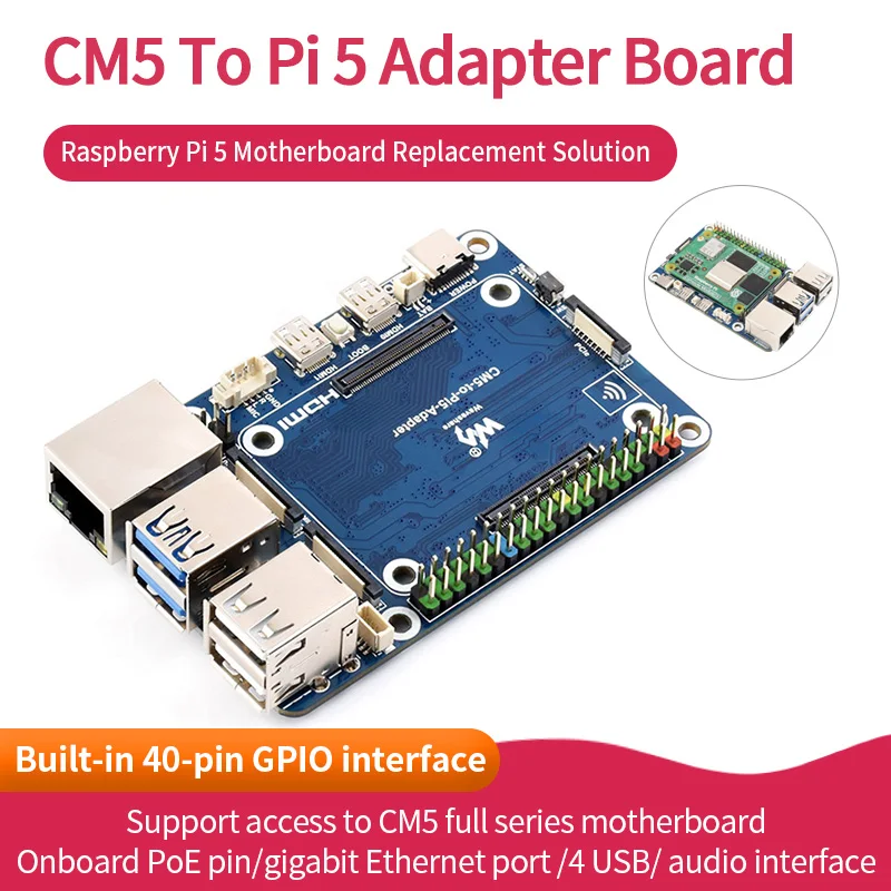 raspberry-pi-5用cm5からpi-5へのアダプターボード、raspberry-pi-5の代替ソリューション、オンボードオーディオヘッダー