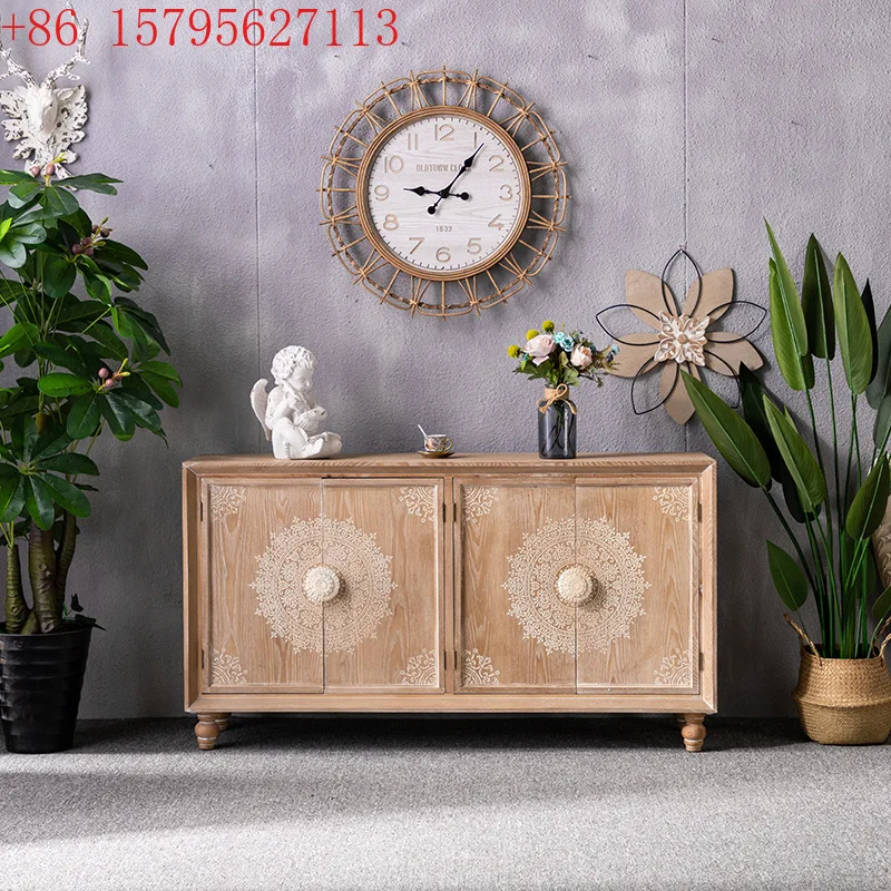 

Буфет из цельного дерева, проживание в семье, старый, резной прихожая, гостиная, шкаф для хранения стен