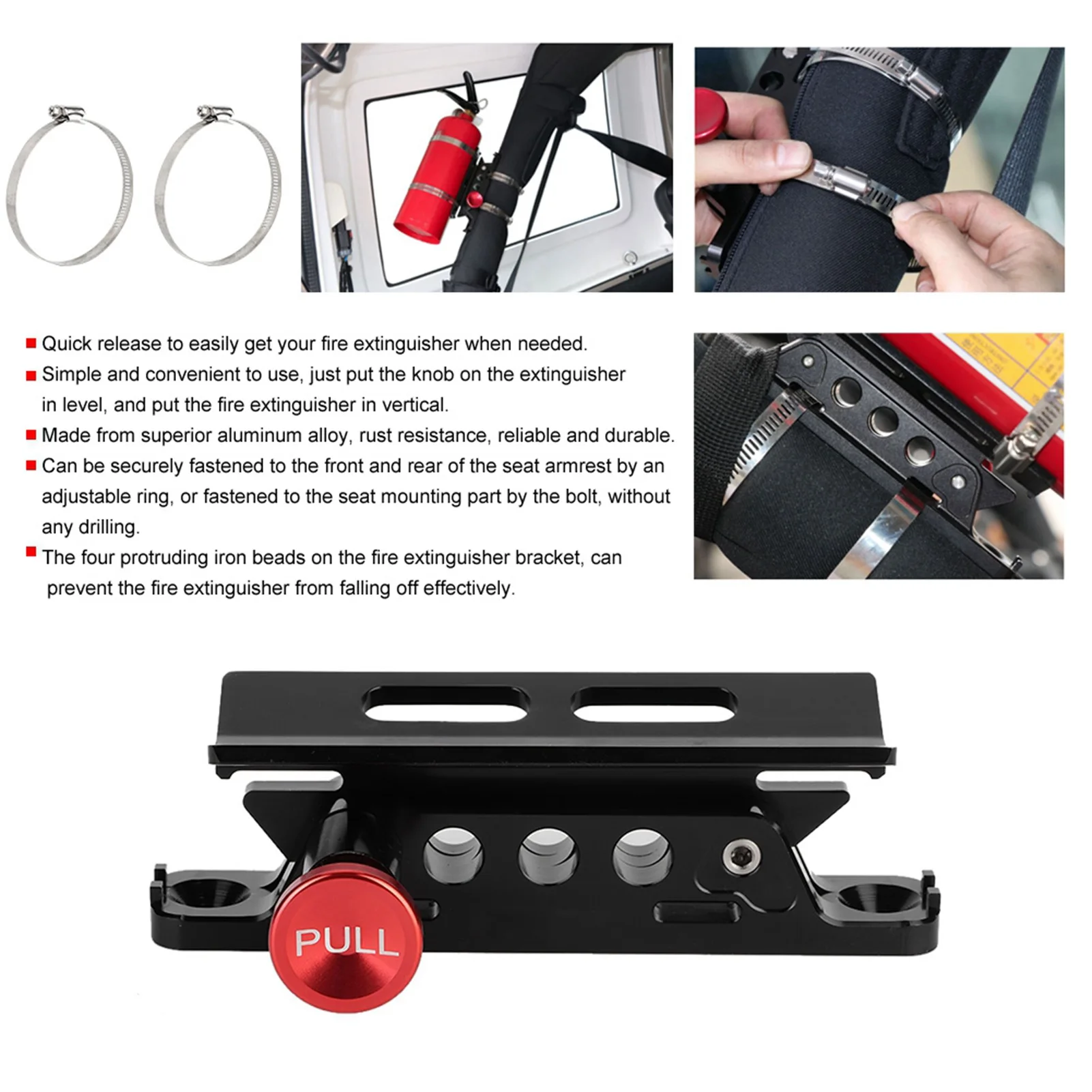 Car Extinguisher Mount Bracket Adjustable Fit For Jeep Wrangler Sport/ JK/ Kymco Fire Extinguisher Holder For Most ATV UTV