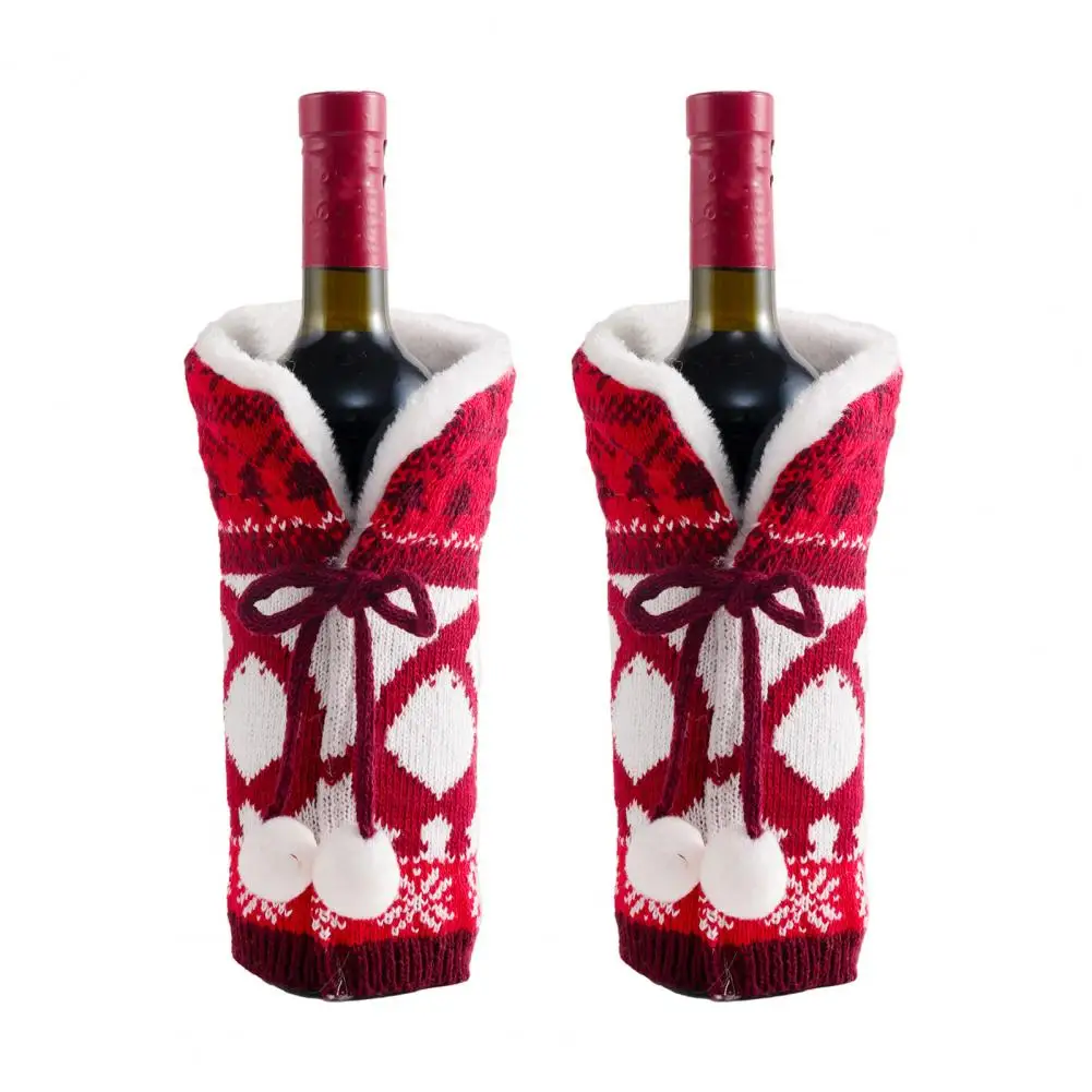 

Christmas Party Decorations Christmas Wine Bottle Cover Festive Wine Bottle Covers Santa Claus Snowman Designs for Christmas