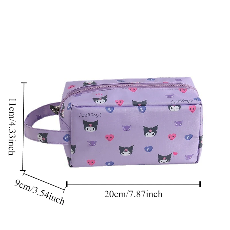 Sanrio Hello Kitty borsa cosmetica Cartoon Melody Kuromi Cinnamoroll borsa cosmetica stampata di grande capacità borsa da viaggio portatile