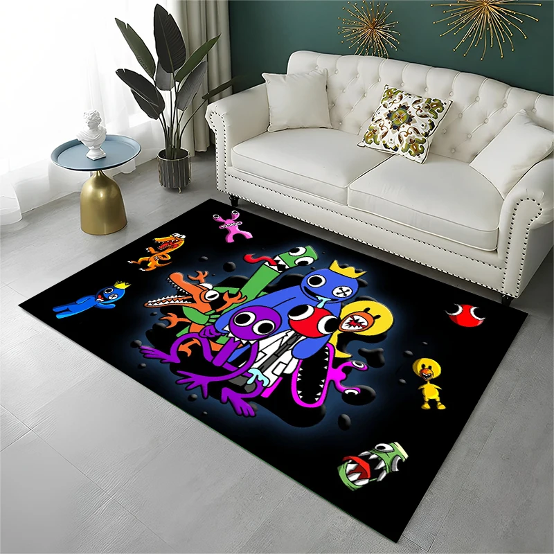 Game R-Rainbow Friends Cartoon-Teppich für Spielzimmer, Schlafzimmer, Wohnzimmer, Sofa, Heimdekoration, Kinderteppich, rutschfeste Bodenmatte