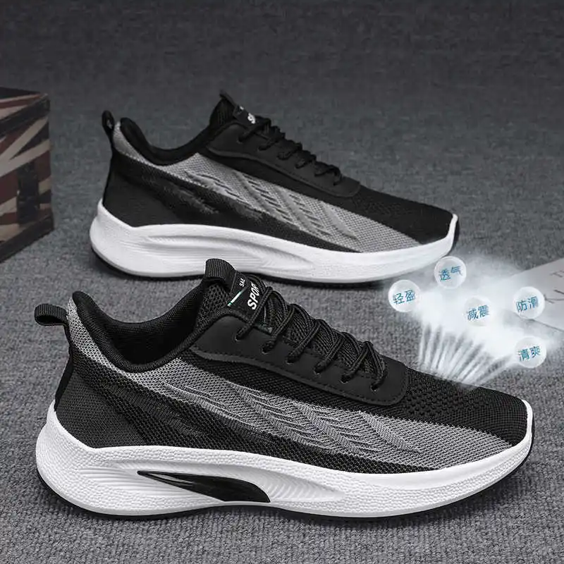 Increases Height With Ties Casual Men's Sneakers Woven Luxury Brand Trainer Men's Sports Shoes Suppliers Fat Trends