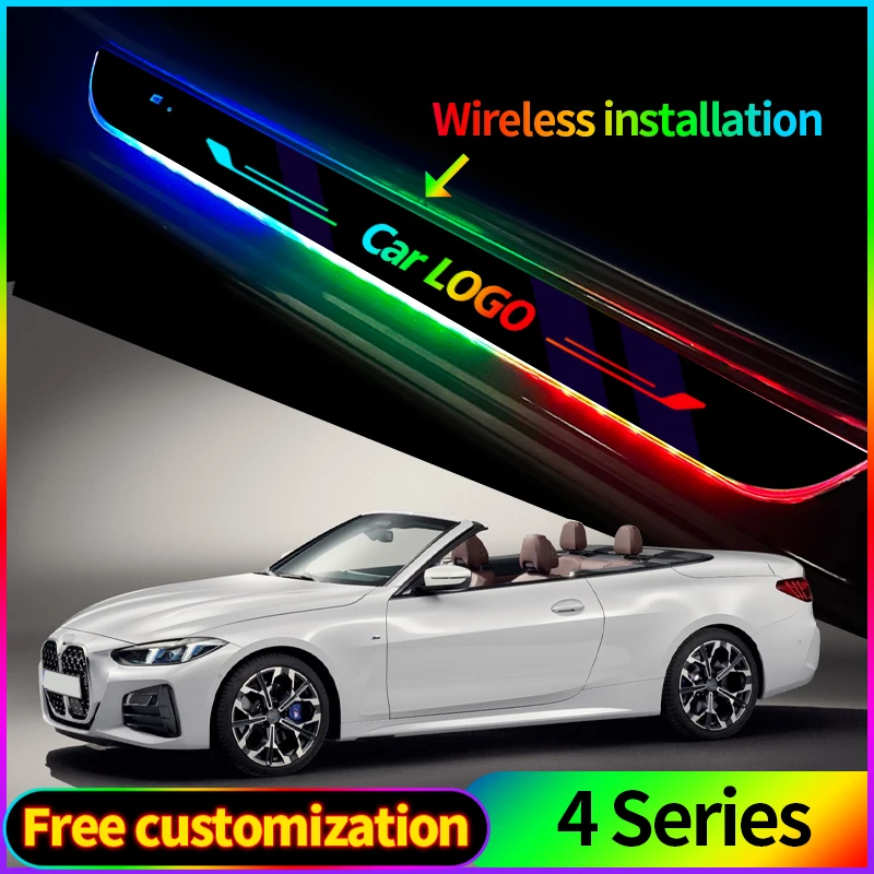 

Acrylic USB Power Moving LED Welcome Pedal Car Scuff Plate Pedal Door Sill Pathway Light For BMW 4 Series M4 F82 F83 F32 F33 F36