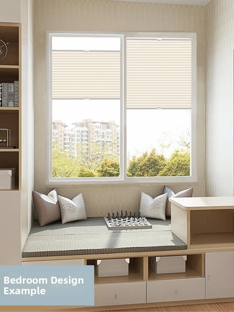 

No-Drill Honeycomb ades Kitchen Batoom Window Light Bloing Roller Bli Interior Inverted Curtains Home Decor Bli