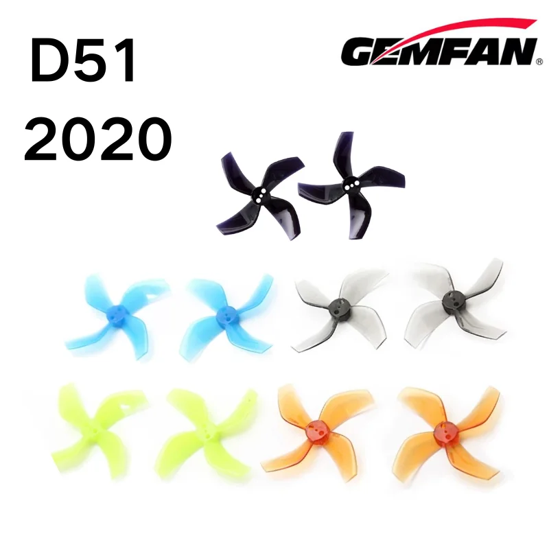 Gemfan D51(2020-4) Cinewhoop Props 4 Blade 3 Holes 1.5mm Propeller PC for Mini FPV Indoor Fly Mini Ducted 8Pair/16PCS DIY Parts