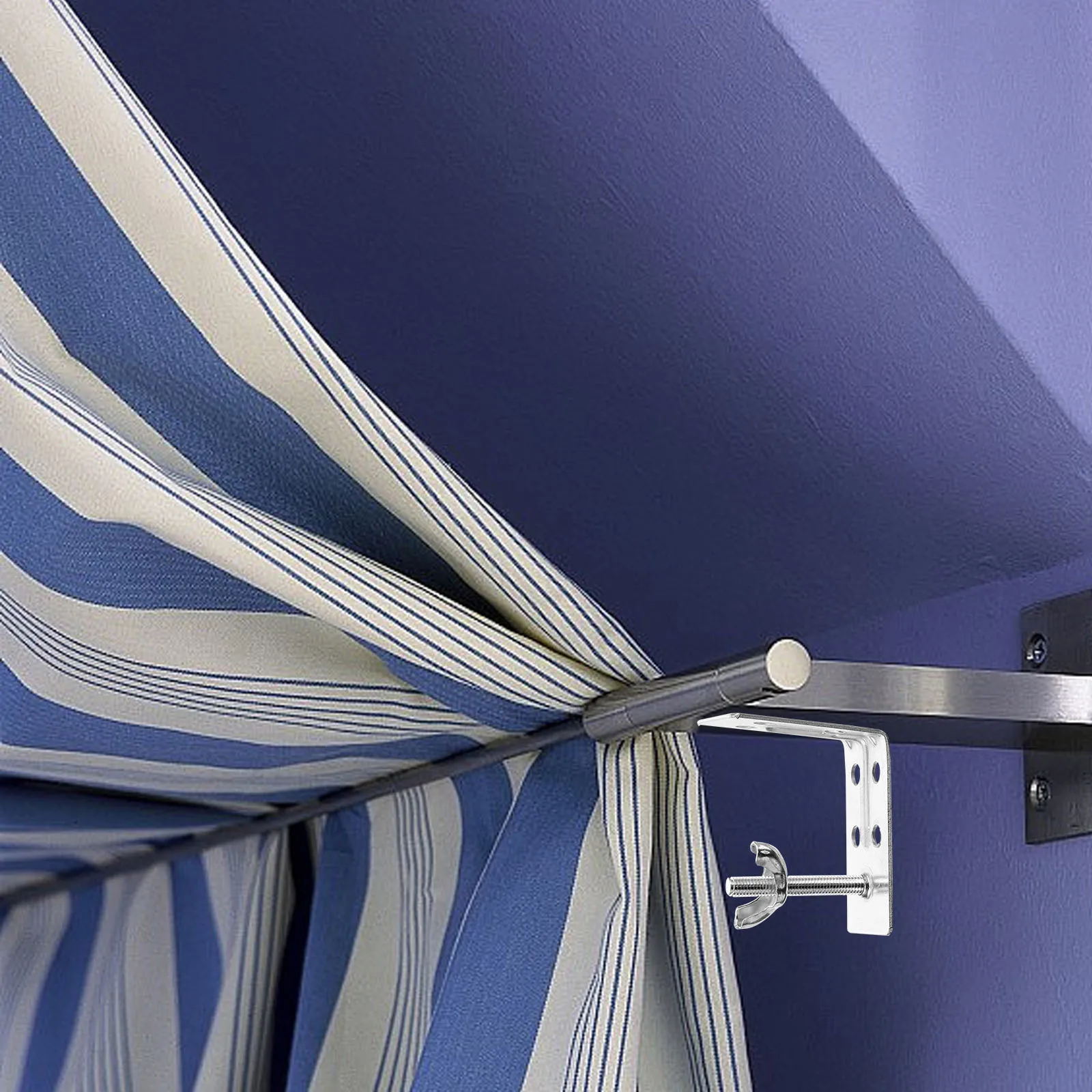 

8Pcs Installation Mounting Brackets for Roman Blinds Metal L-Shaped Curtain Support Hardware Easy Wall Or Top Fixing