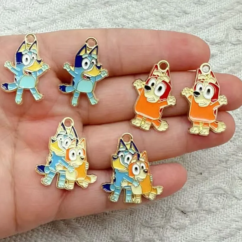 Image of 10 Stück Tier-Bingo-Hunde-Dekorationen, niedliche Legierungsanhänger, Anime-Figuren, Kinder-DIY, kreativer Modeschmuck, Accessoires, Geschenk