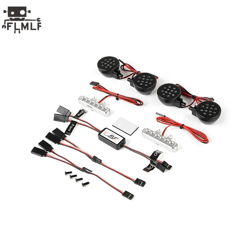 Faro anteriore Lampada + Luce posteriore Set di luci a LED 2 Fit 1/5 RC AUTO HPI ROFUN BAHA ROVAN KM BAJA 5T Giocattoli Parti