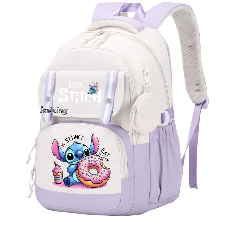 Disney lilo e stitch mochilas estéticas para adolescente lona portátil mochila escola estudante presente kawaii saco