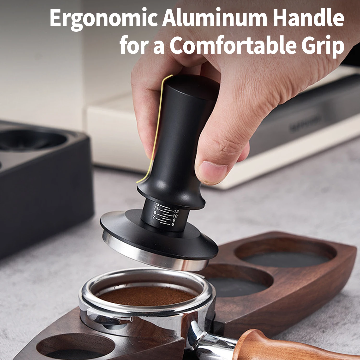 

OANKR Espresso Tamper Double Spring 51/53/58mm Coffee Leveler Tool with Scale Coffee Tamper Professional Barista Accessories