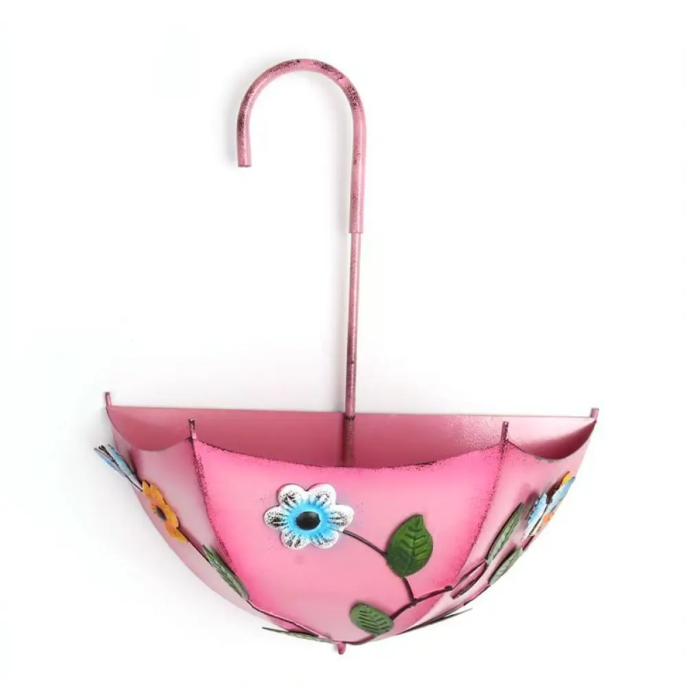 Unique Iron Umbrella Flower Pot Metal Succulent Planter Creative Outdoor Landscape Ornament For Home Garden