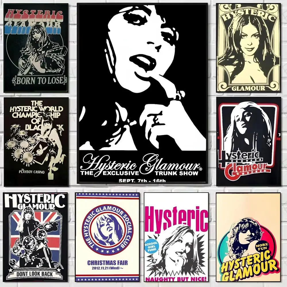 Brand H-Hysteric Glamour Poster Stickers, suitable for game rooms, bedrooms, corridors, home wall art decor, gifts