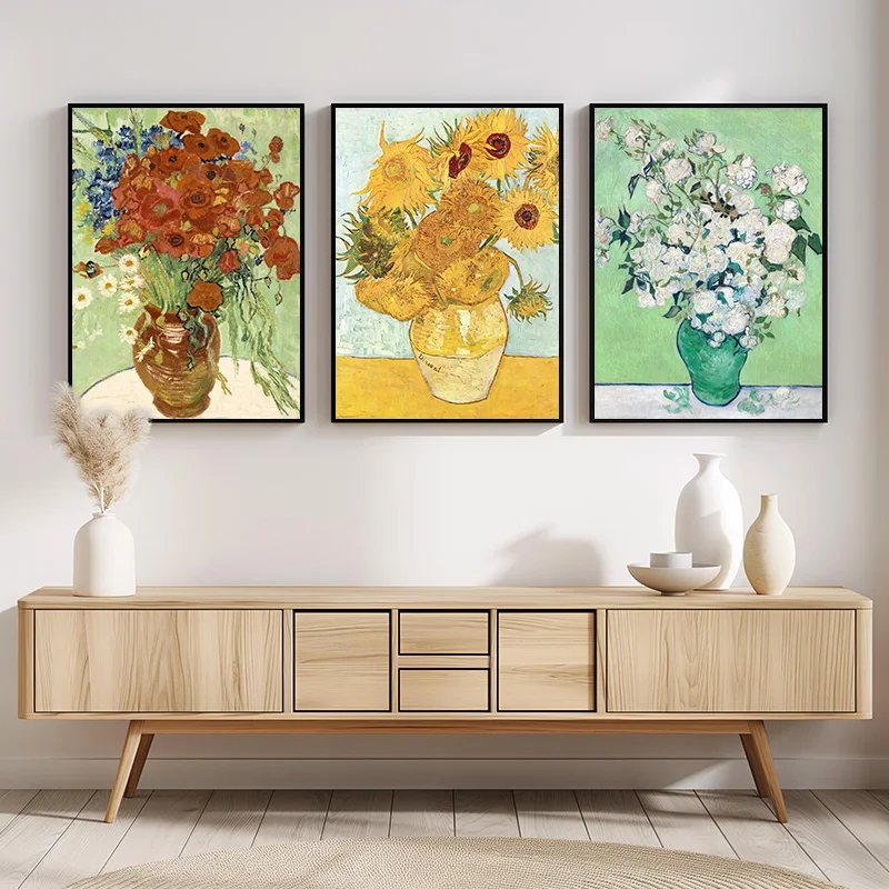 Van Gogh Famous Painting Still Life Flowers Posters Prints Canvas Printing Vintage Wall Art Picture for Living Room Home Decor