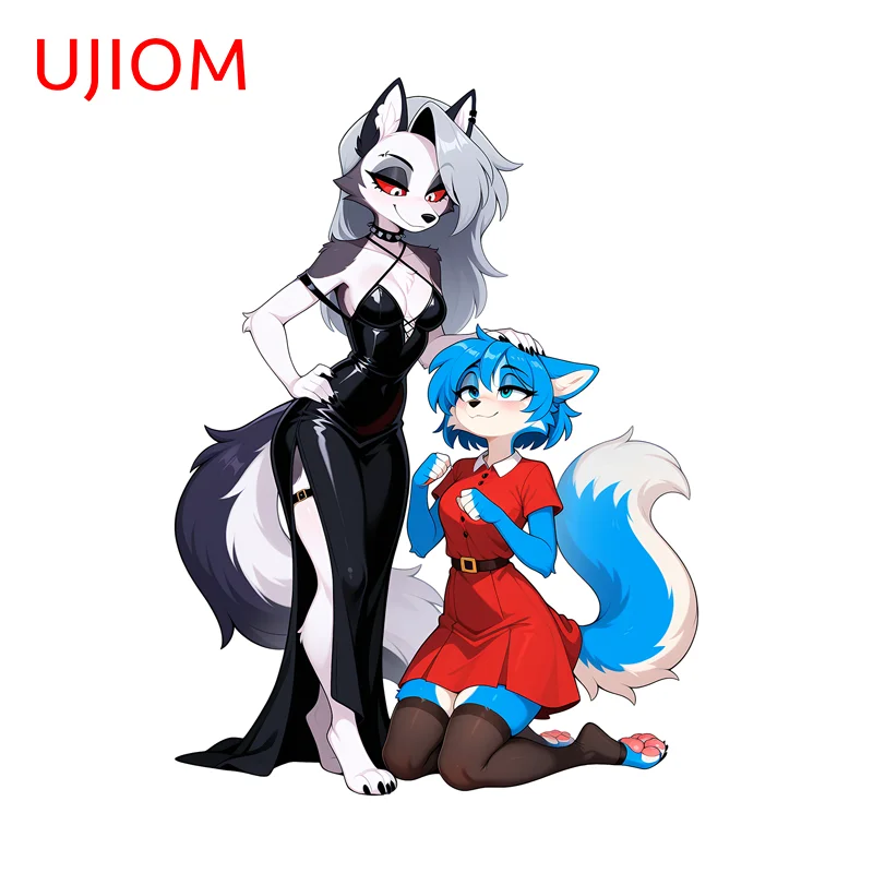 UJIOM Loona Fellige Anime-Figur Wandaufkleber Premium lustiges Design Kratzfester Vinyl-Aufkleber Schrank-Vorraum-Dekor