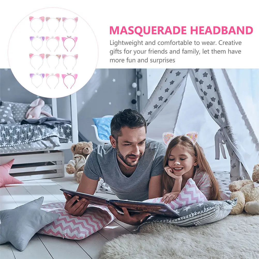 

12Pcs Hairband Set Adorable Crown Headband for Birthday Celebration Festive Events Daily Wear Party Favor Gift Idea