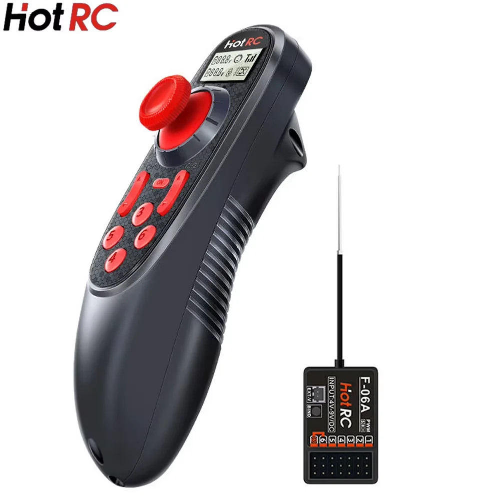 HOTRC Hot RC DS-600 6CH 2.4GHz Radio System Transmitter Remote Controller with DS 600 PWM 6 Channel Receiver for RC Boat