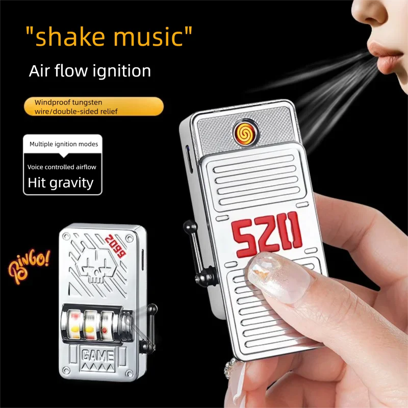New Smart Voice-Activated Tungsten Lighter - Windproof Rechargeable Joystick Toy Lighter
