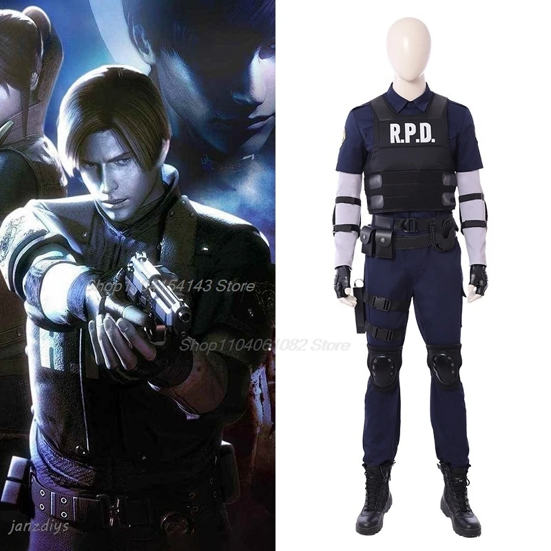 Biohazard Resident 4 Remake Leon S Kennedy Evil Cosplay Costume Jacket Coat Tops Pants Man Fantasia Outfits Halloween Party Suit