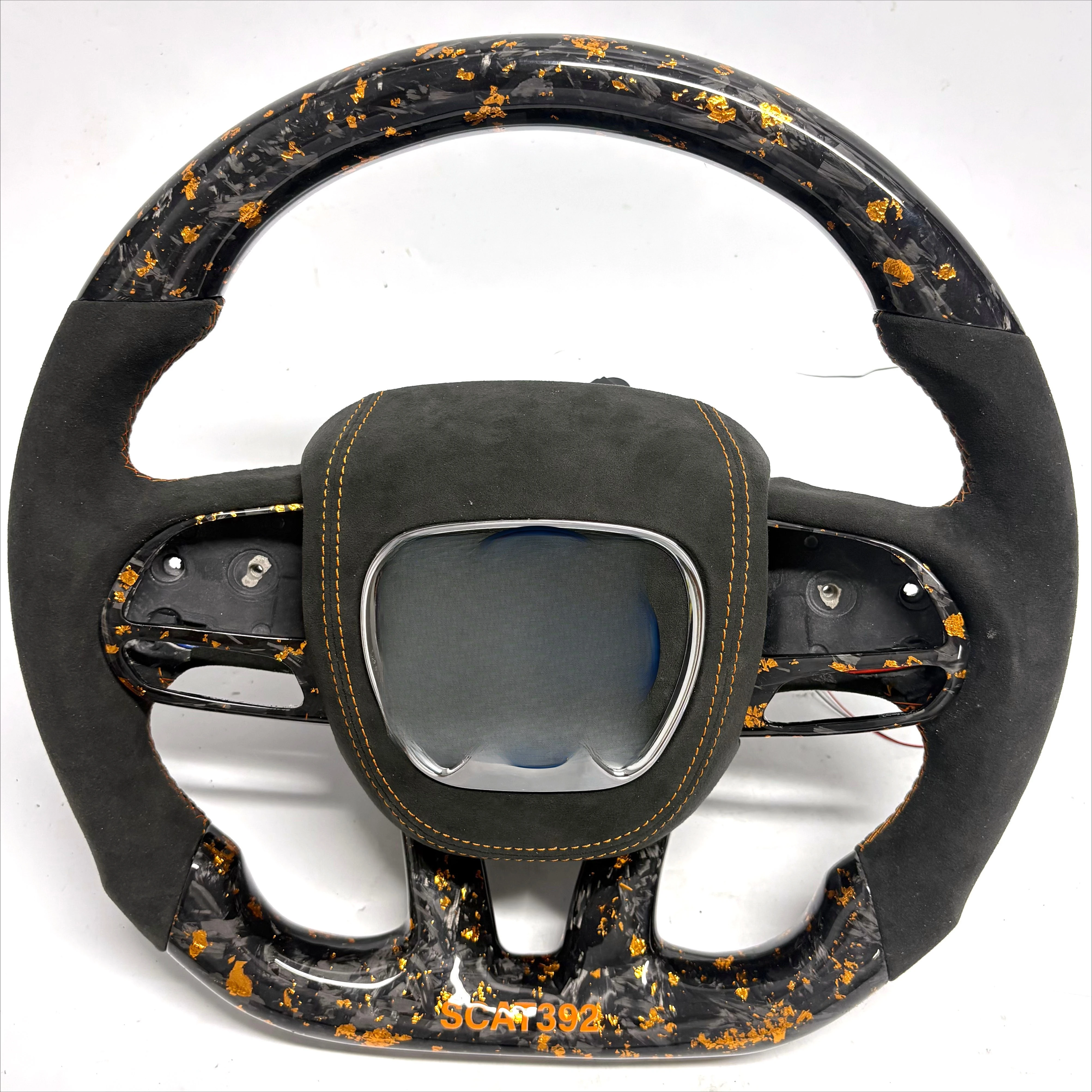 Volante em fibra de carbono forjada para acessórios de modificação do interior de carros SRT RT GT.