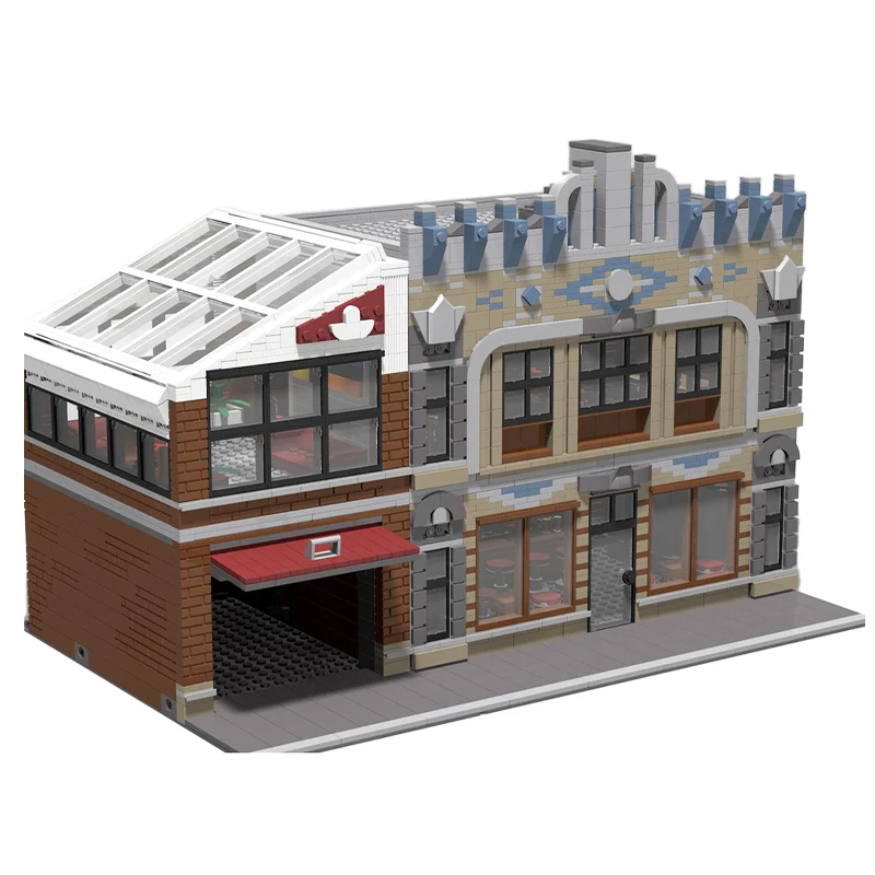 MOC Building Blocks Creative Street View Brickstone Brewery And Comedy Club Modular Architecture DIY Technology Toys Kid's Gifts