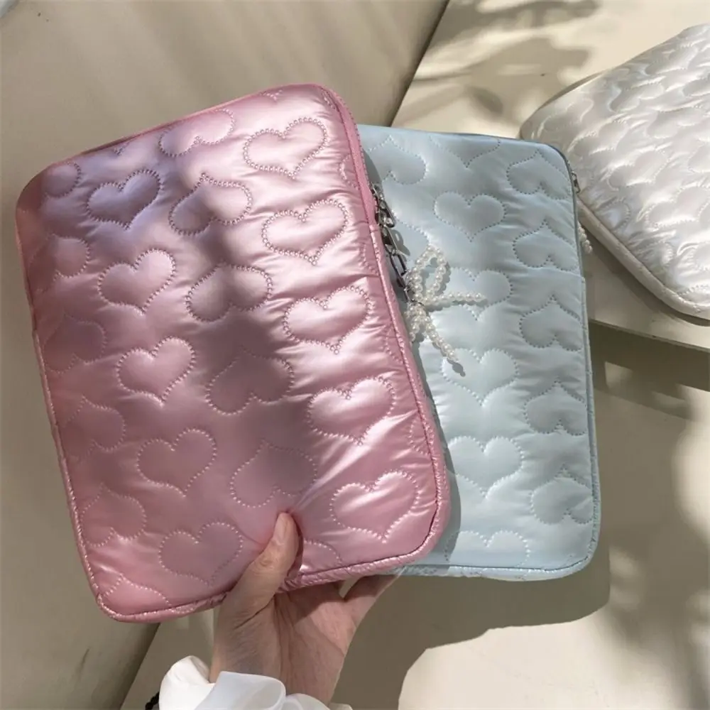 13 15 inch Laptop Sleeve Men Women Heart Bowknot Storage Bag Large Capacity Water Resistant Notebook Carrying Case Office School