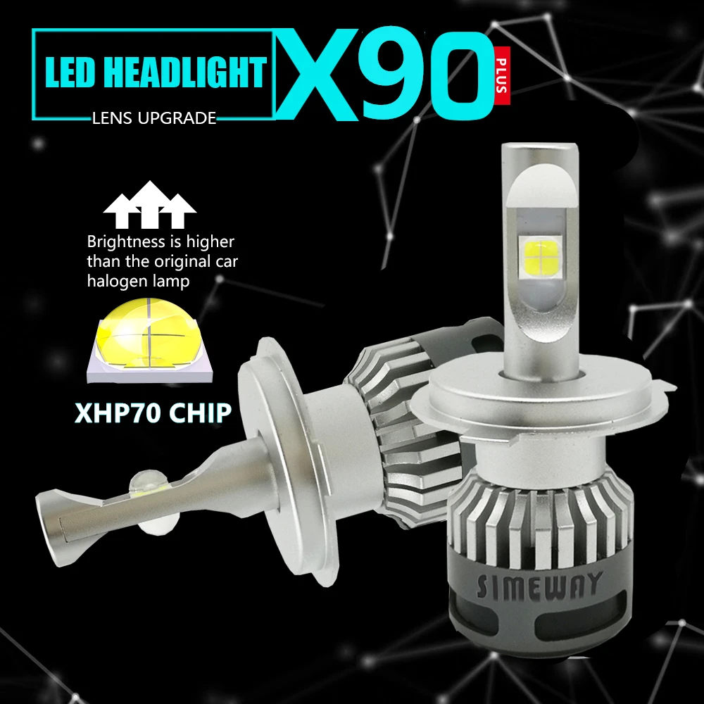 

2Pcs Car Lights XHP70 H4 H11 LED H7 H1 HB3 D2S D2H H13 9004 LED Headlight Bulb 110W 30000LM HB4 Auto Fog Lamp 12V-24V