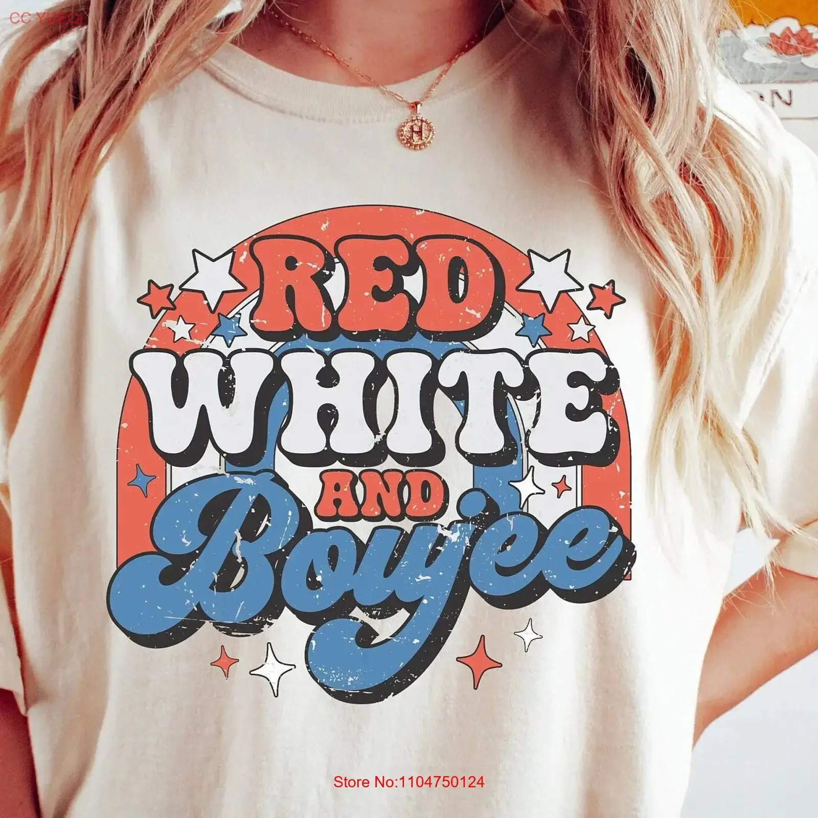 Red White and Boujee Retro Groovy 4th of July T Shirt Patriotic Rainbow Happy Independence Day Memorial vintage Washed Stylish