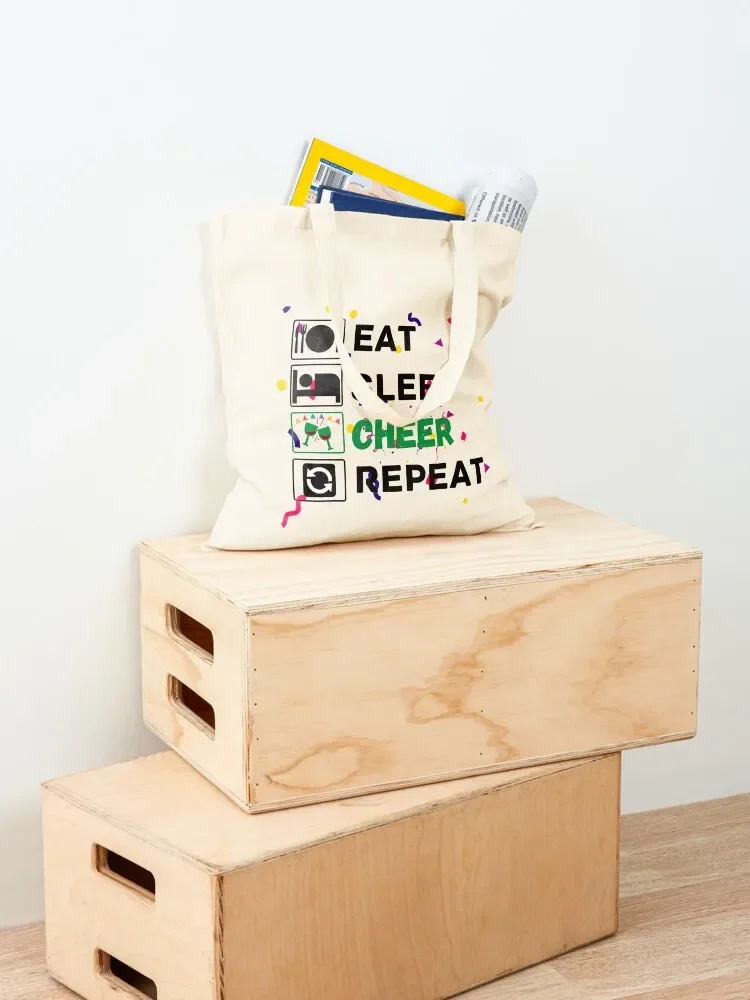 eat sleep cheer repeat Tote Bag handbag eco pack eco bag folding tote bag men